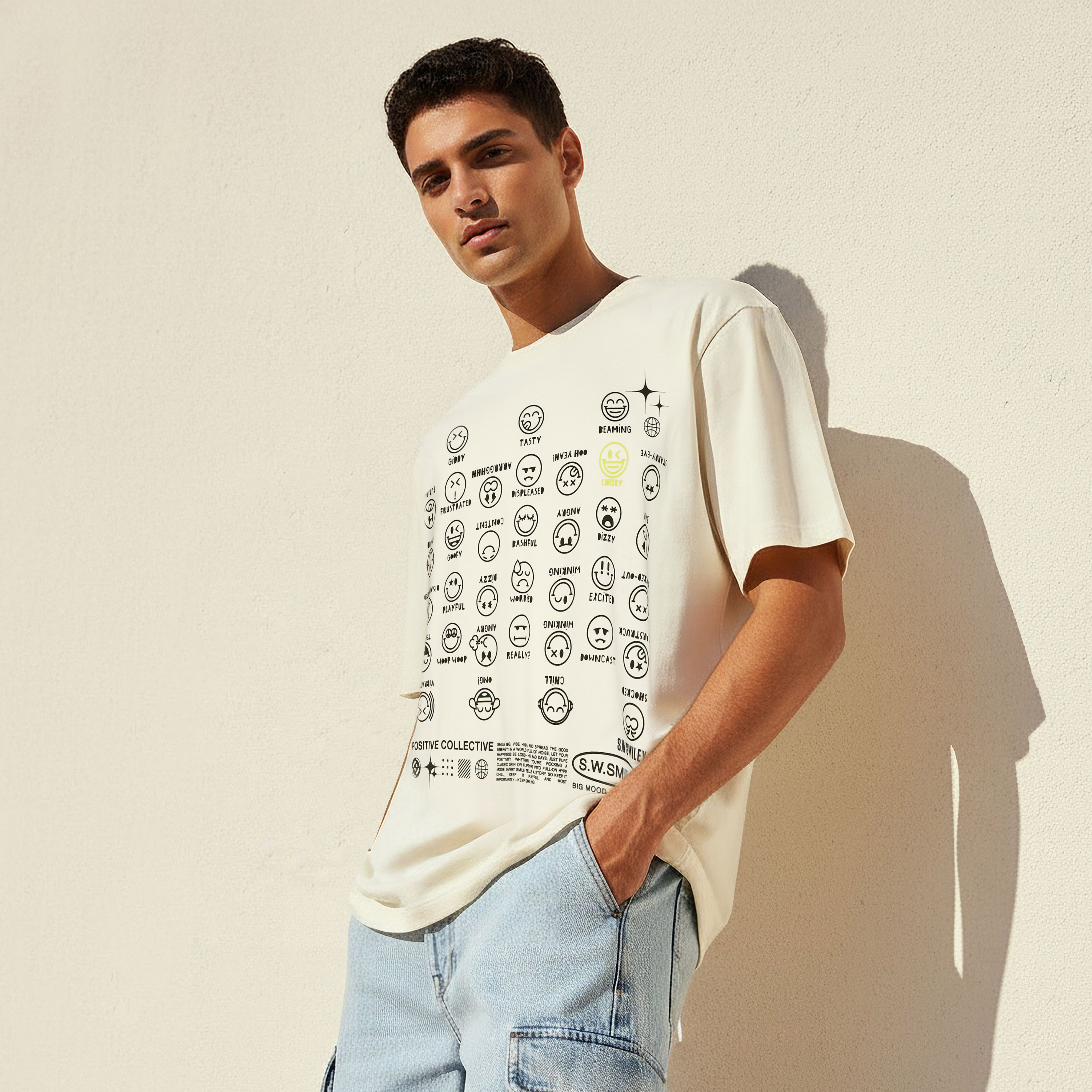 Men Regular Fit Crew Neck Short Sleeve SmileyWorld Print T-shirt-men-clothing-tshirtsandpolos-tshirts-image-1