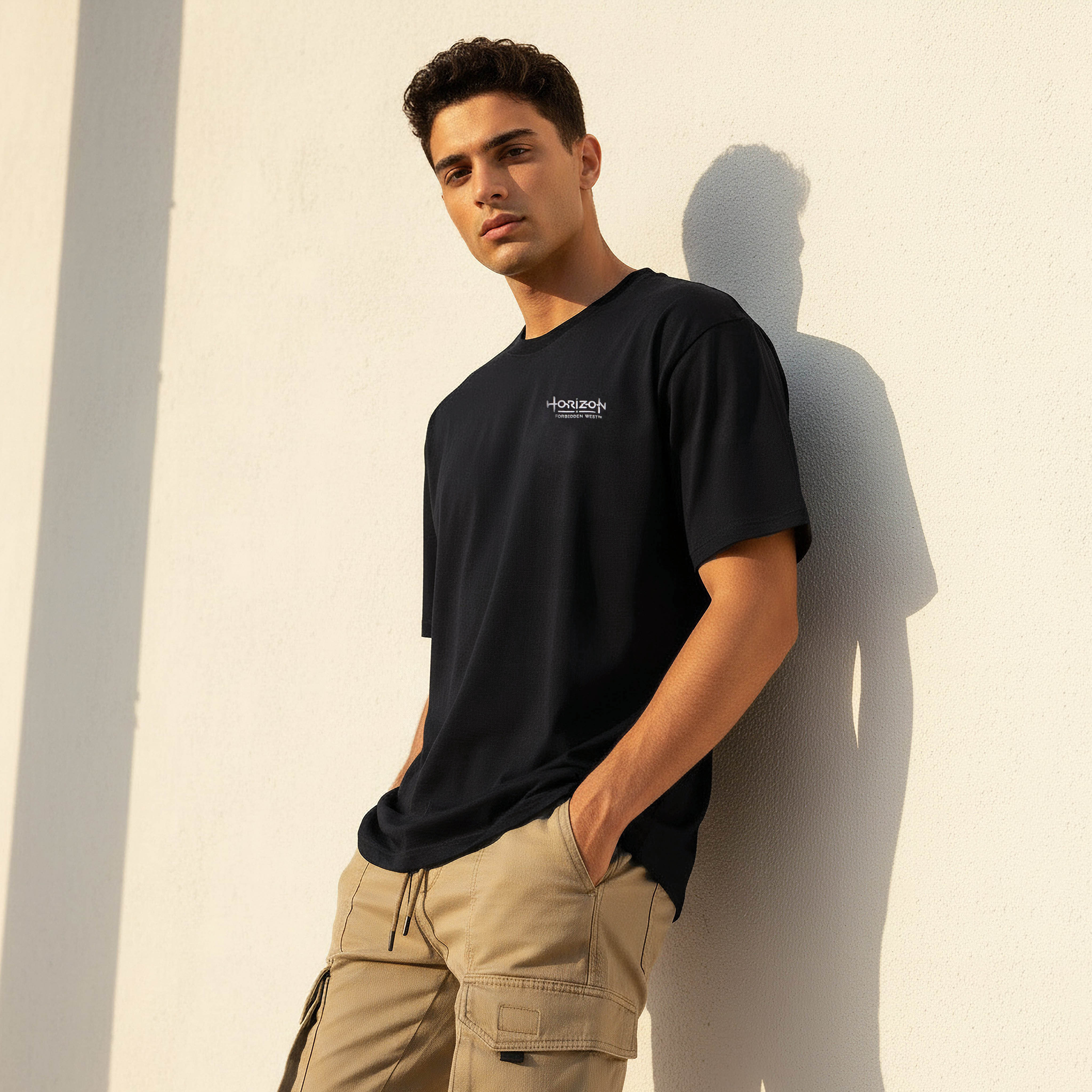 Men Regular Fit Crew Neck Short Sleeves Horizon Forbidden West Print T-shirt-PROMO_SP_QAT_1_BUY2FORQAR59_130625-image-3