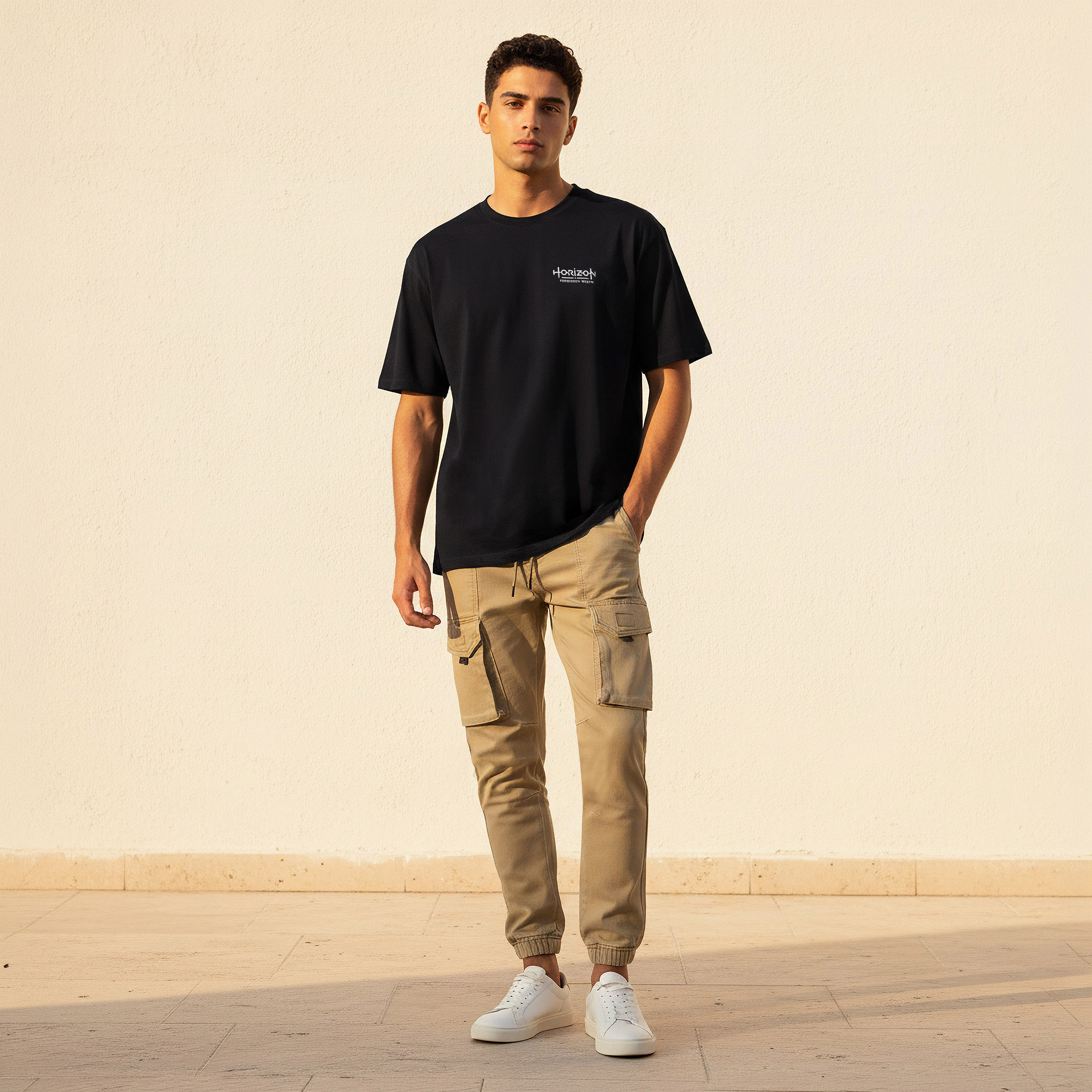 Men Regular Fit Crew Neck Short Sleeves Horizon Forbidden West Print T-shirt-PROMO_SP_QAT_1_BUY2FORQAR59_130625-image-4