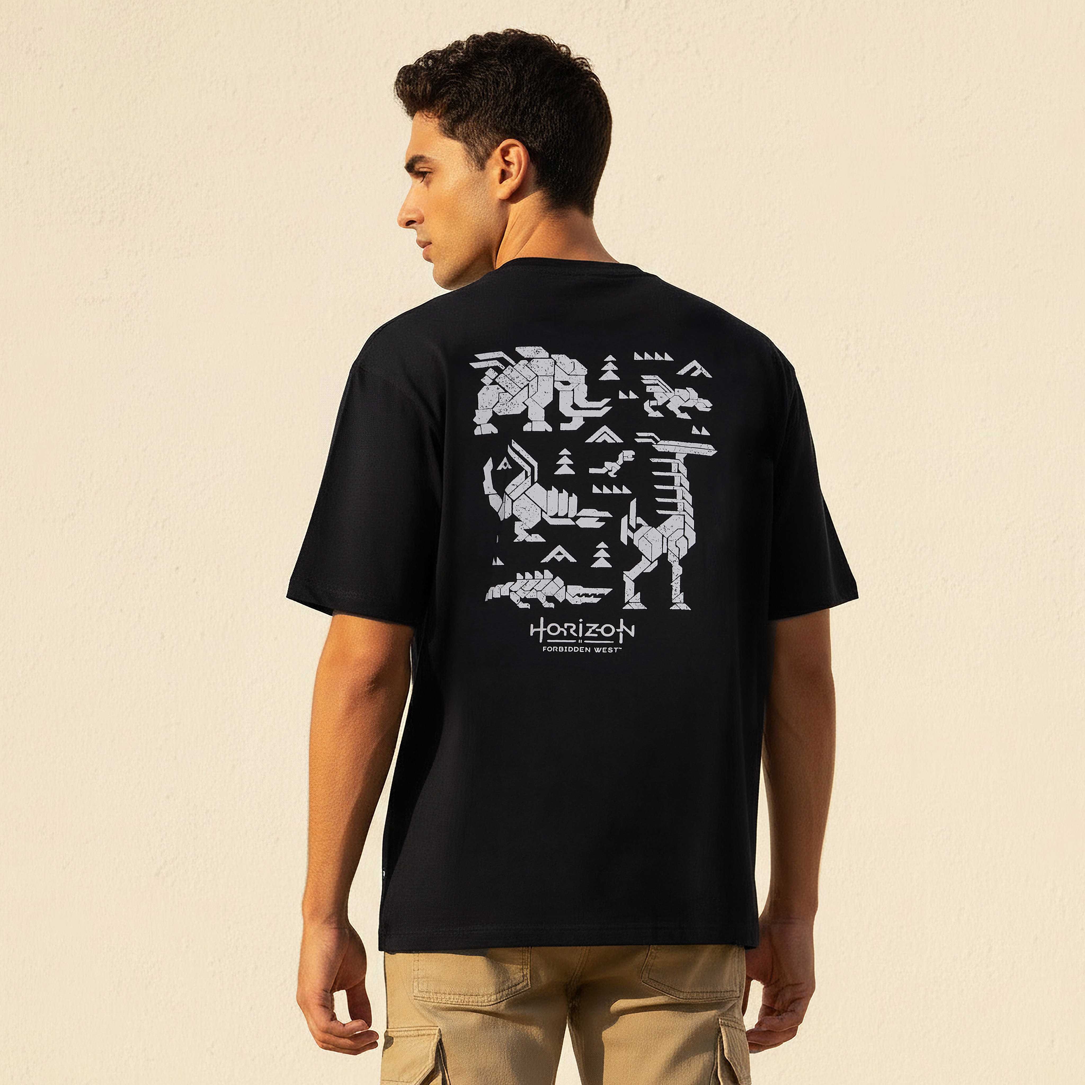 Men Regular Fit Crew Neck Short Sleeves Horizon Forbidden West Print T-shirt-PROMO_SP_QAT_1_BUY2FORQAR59_130625-image-1