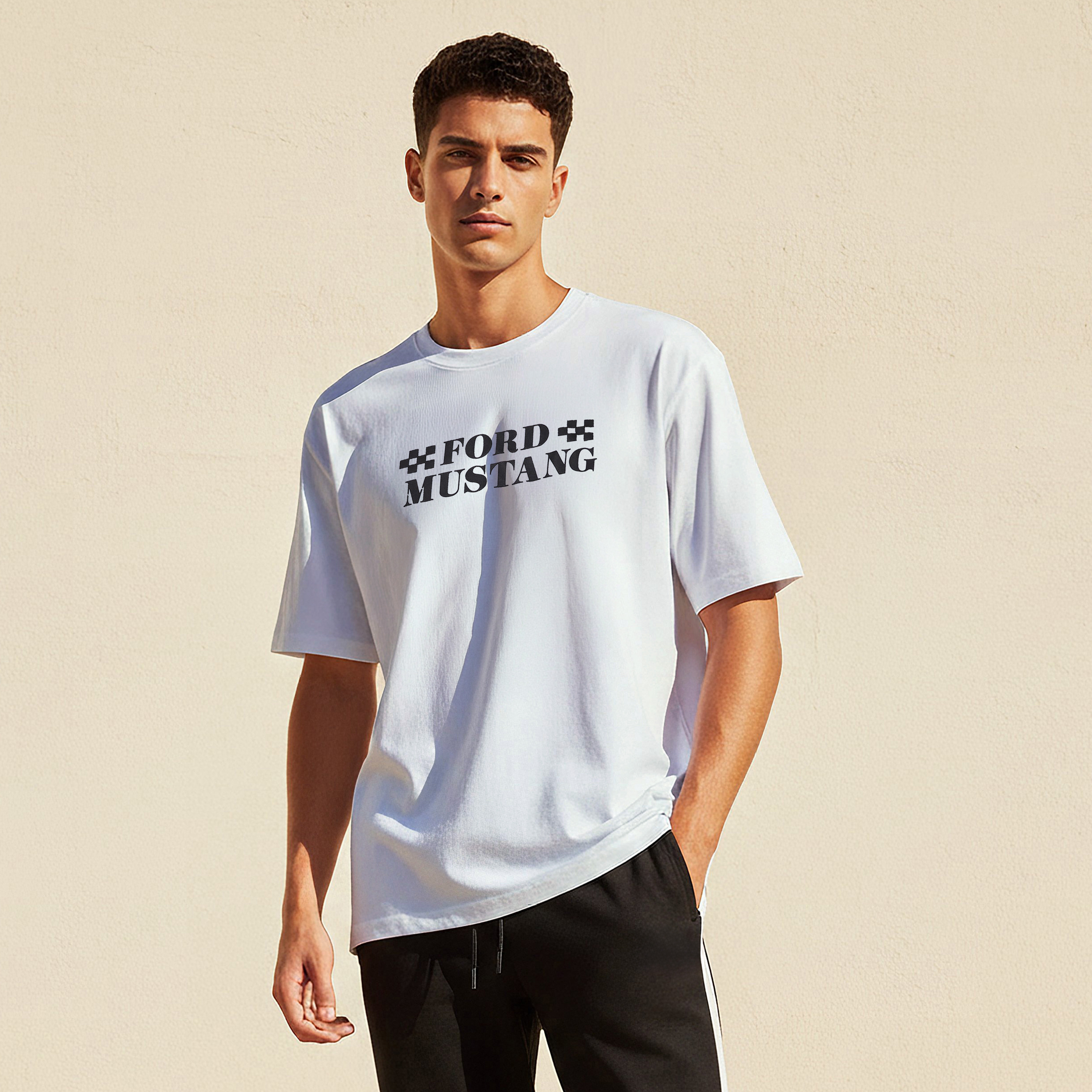 Ford Mustang Print Men Regular Fit Crew Neck Short Sleeve T-shirt-men-clothing-tshirtsandpolos-tshirts-image-1