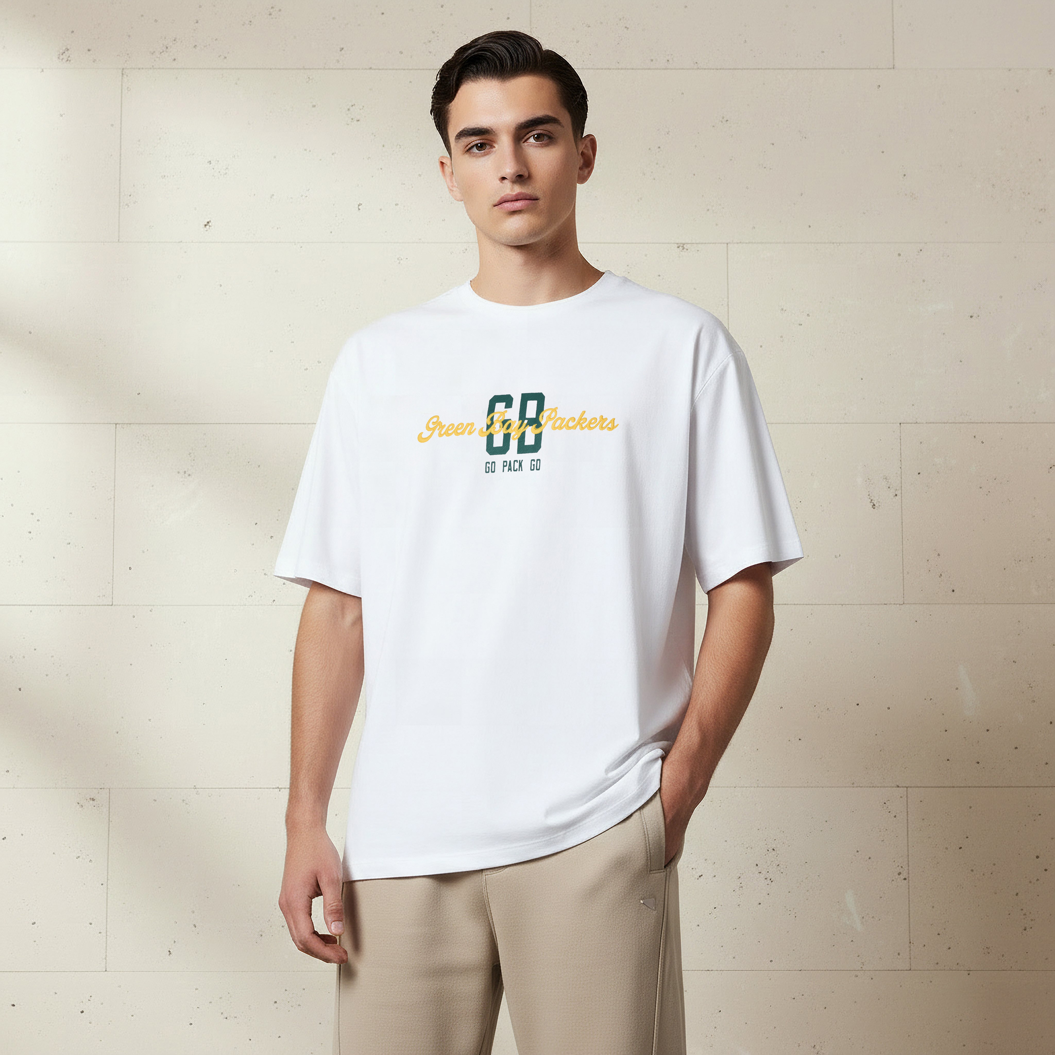 تيشيرت رجالي NFL من غرين باي باكرز بقصة مريحة ورقبة دائرية وأكمام قصيرة-men-clothing-tshirtsandpolos-tshirts-image-1