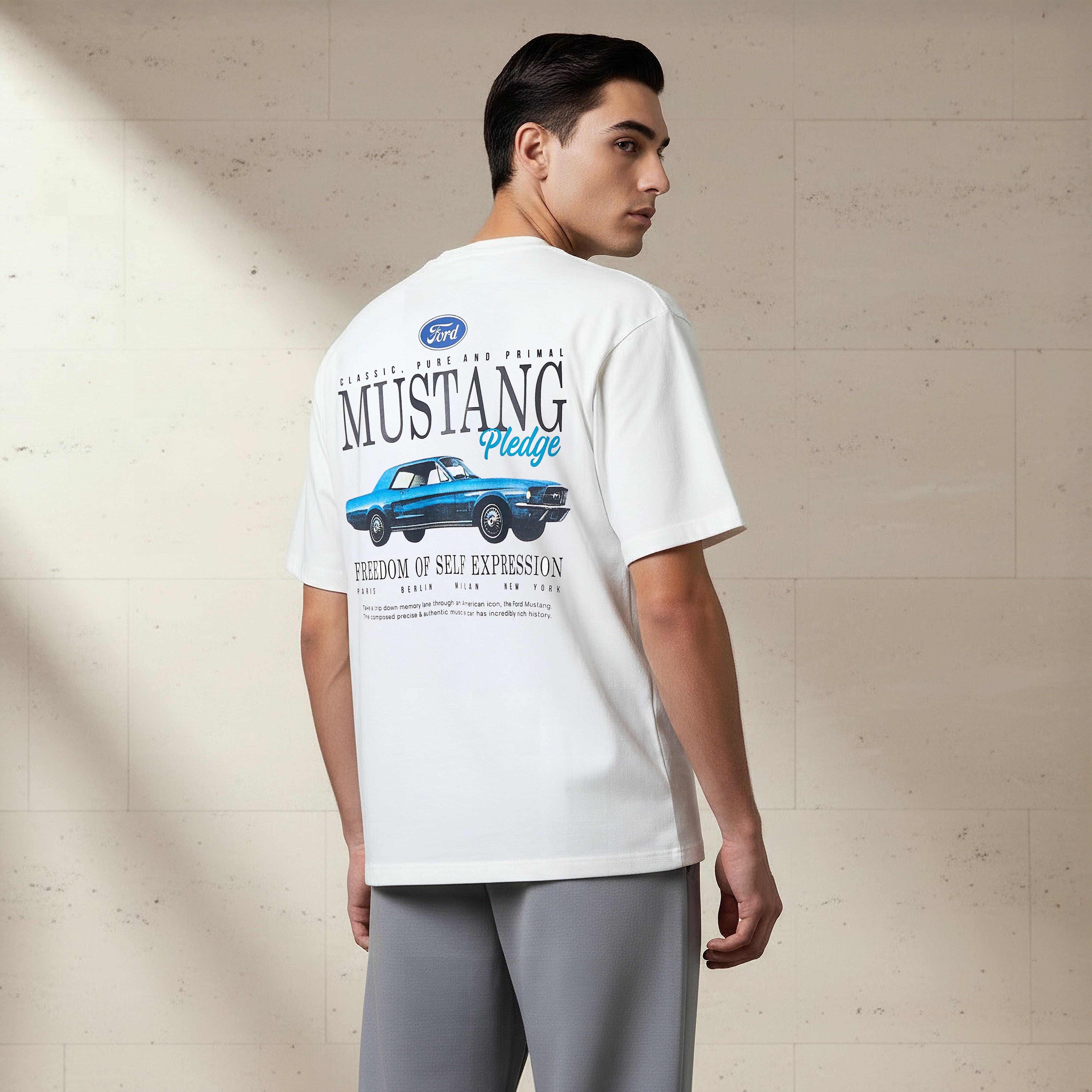 تيشيرت بقصة عادية وياقة ضيقة وأكمام قصيرة وطبعات للرجال-men-clothing-tshirtsandpolos-tshirts-image-3