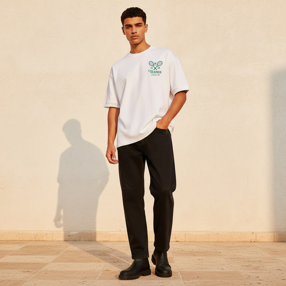تيشيرت بقصة عادية وياقة ضيقة وأكمام قصيرة بطبعات ميكي ماوس للرجال-men-clothing-tshirtsandpolos-tshirts-image-3