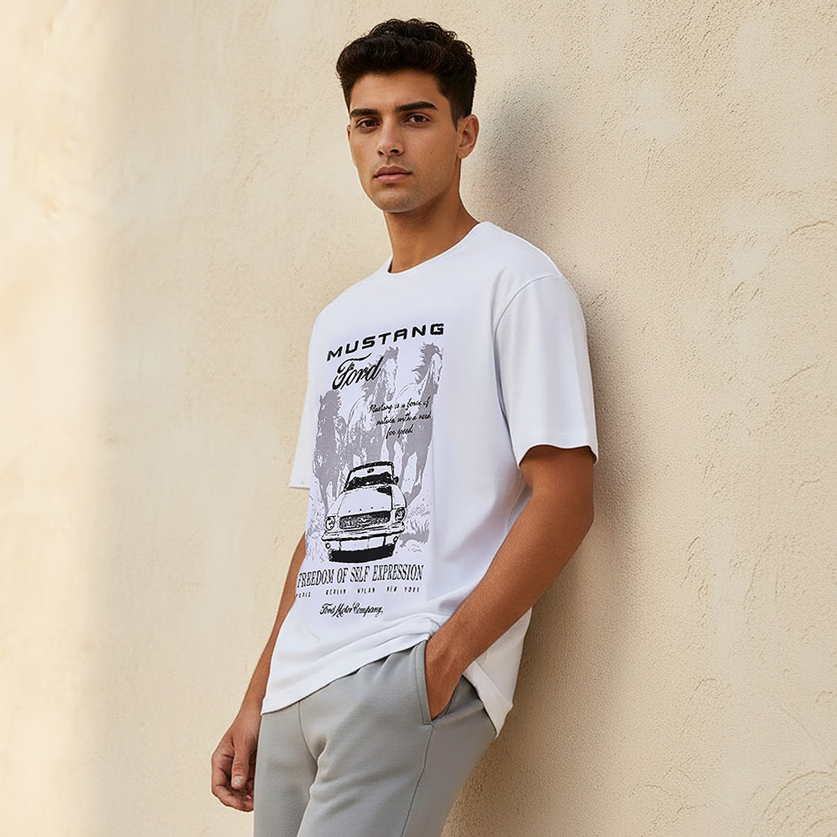 Ford Mustang Men Regular Fit Crew Neck Short Sleeve T-shirt-men-clothing-tshirtsandpolos-tshirts-image-3