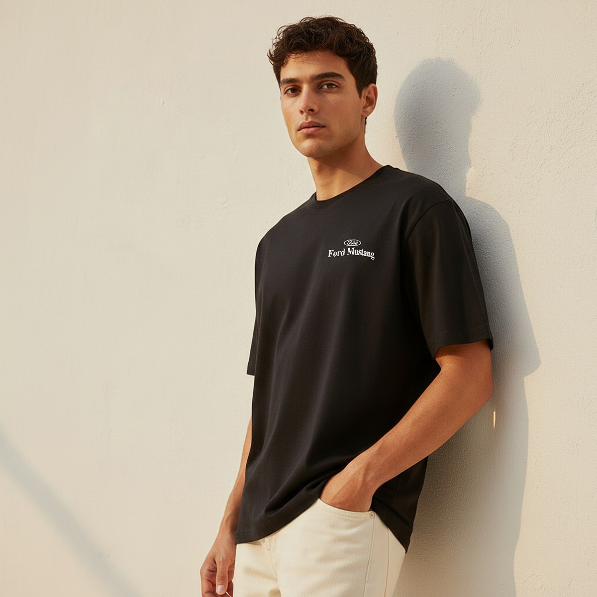 Ford Mustang Men Regular Fit Crew Neck Short Sleeve T-shirt-men-clothing-tshirtsandpolos-tshirts-image-1