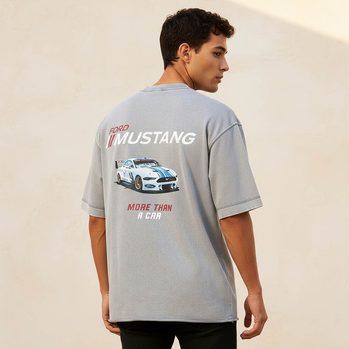 Ford Mustang Men Regular Fit Crew Neck Short Sleeves T-shirt-men-clothing-tshirtsandpolos-tshirts-image-1