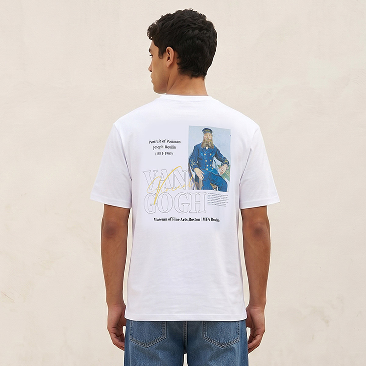 تيشيرت بياقة دائرية وأكمام قصيرة بقصة عادية من فان جوخ-men-clothing-tshirtsandpolos-tshirts-image-4