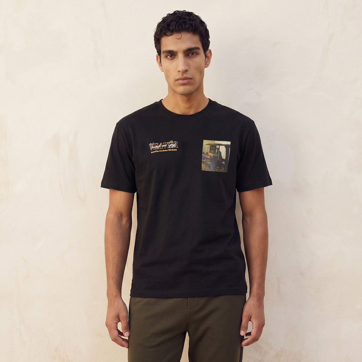 Vincent Van Gogh Regular Fit Crew Neck Graphic Print T-shirt-men-clothing-tshirtsandpolos-tshirts-image-1