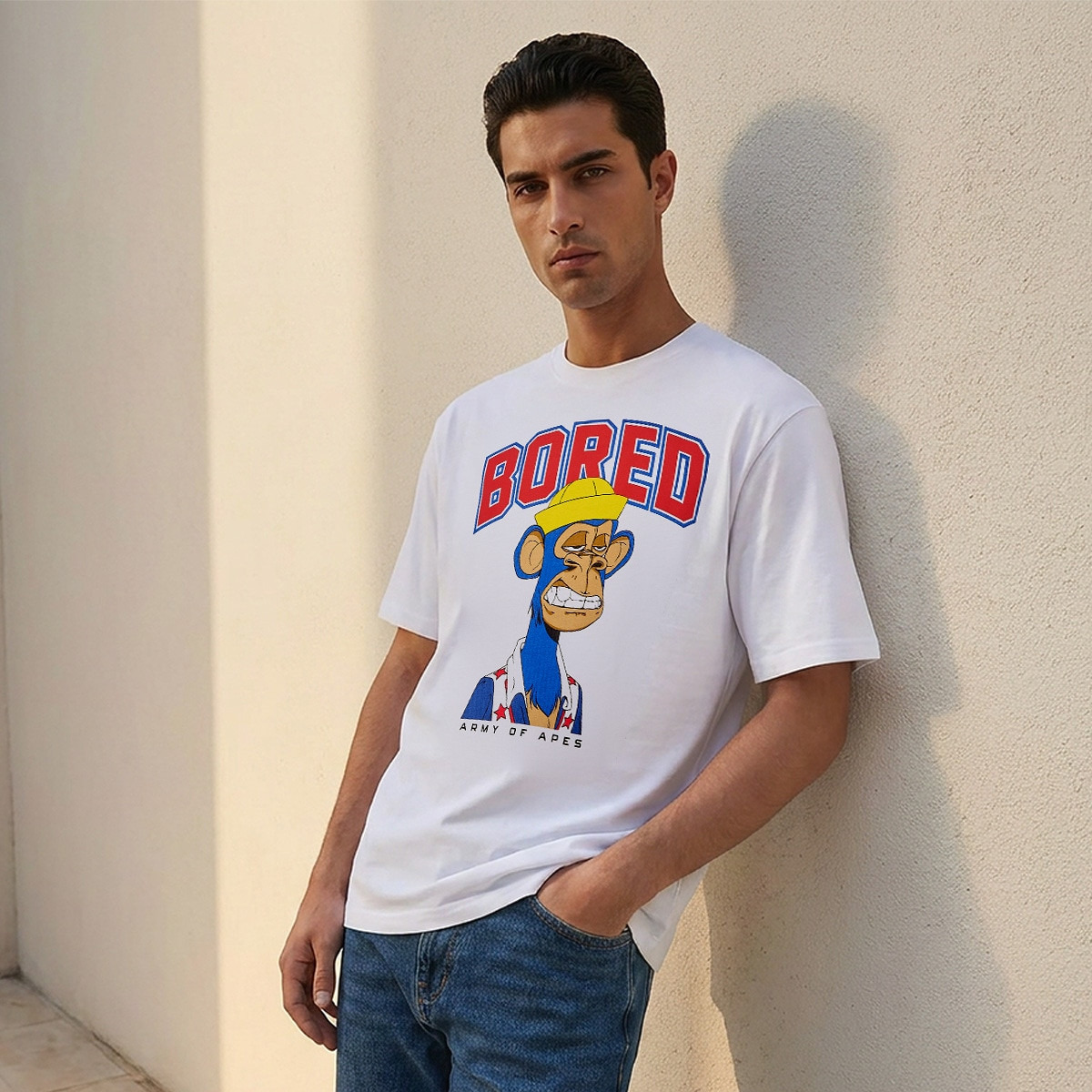 Bored Ape Regular Fit Crew Neck Short Sleeves Printed T-shirt-men-clothing-tshirtsandpolos-tshirts-image-1