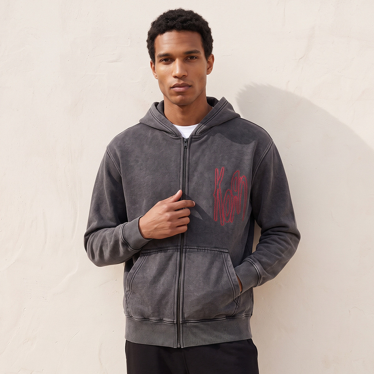 Korn Brushed Fleece Hoodie-men-clothing-hoodiesandsweatshirts-image-1