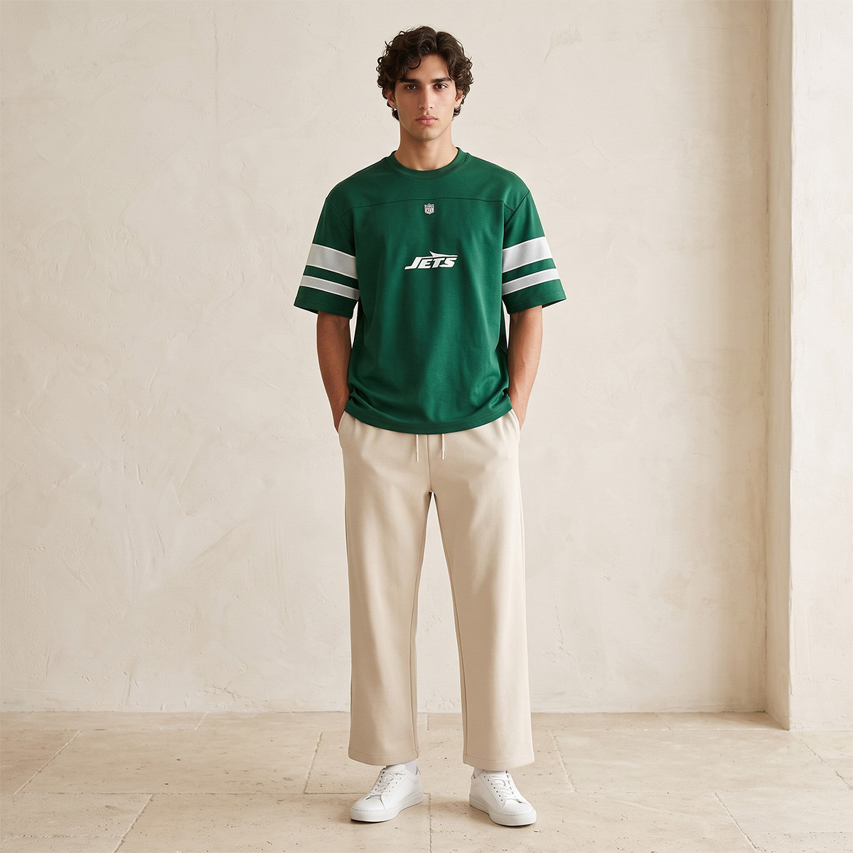 تيشيرت جيرسي بياقة ضيقة وقصة عادية من نيو يورك جيتس-men-clothing-tshirtsandpolos-tshirts-image-2