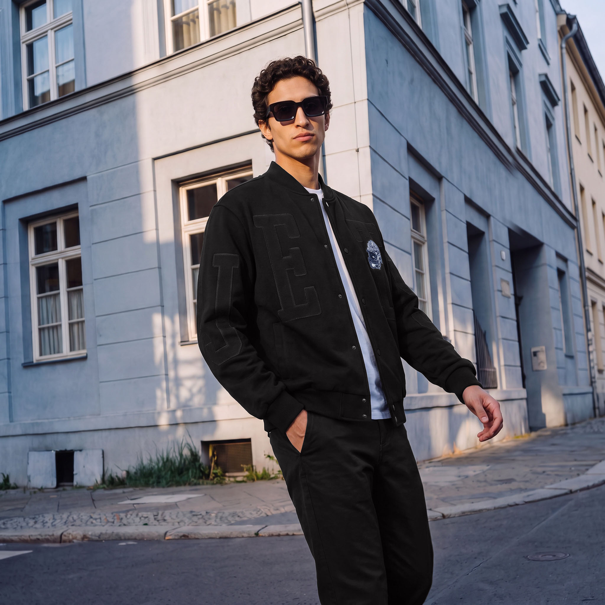 The New York Jets Varsity Jacket with Mandarin Collar-men-clothing-jacketsandblazers-jackets-image-1