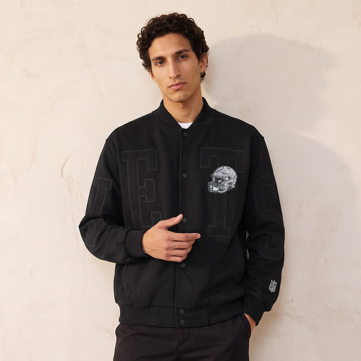 The New York Jets Varsity Jacket with Mandarin Collar-men-clothing-jacketsandblazers-jackets-image-1