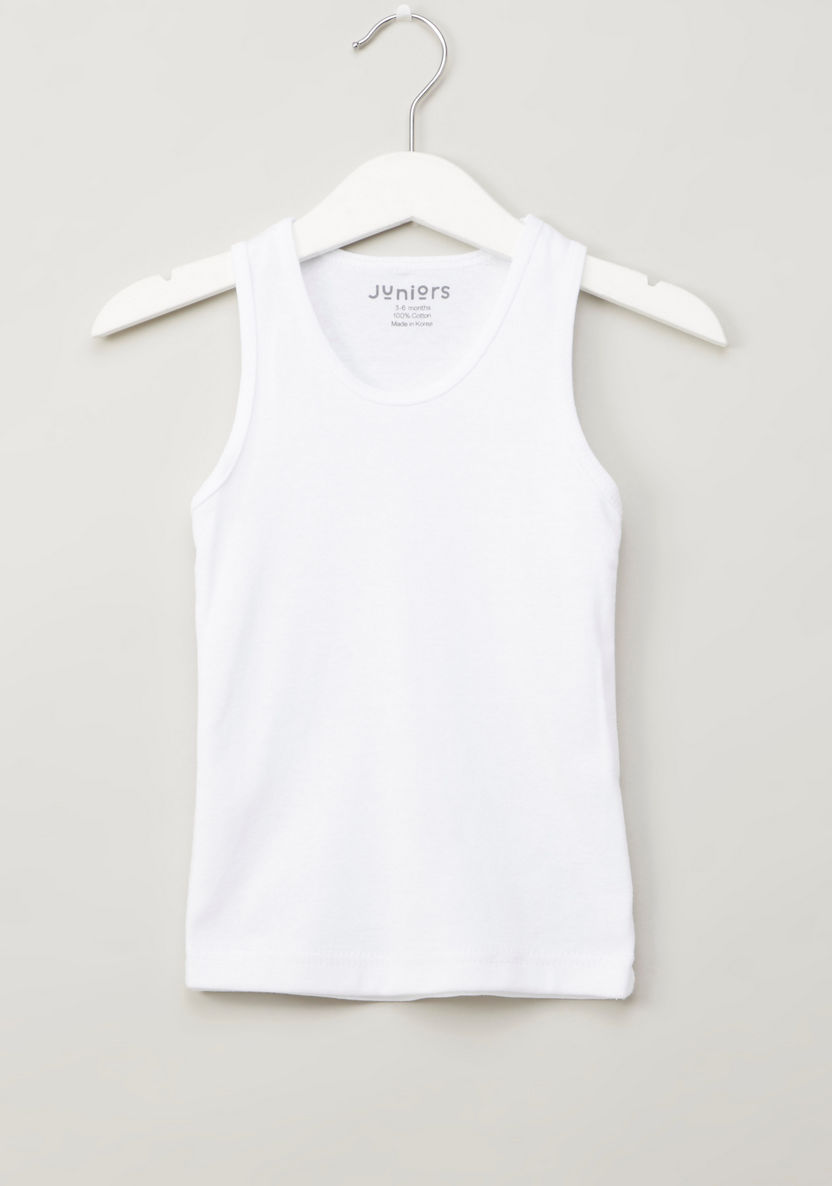 Juniors Plain Sleeveless Vest with Round Neck-Innerwear-image-0