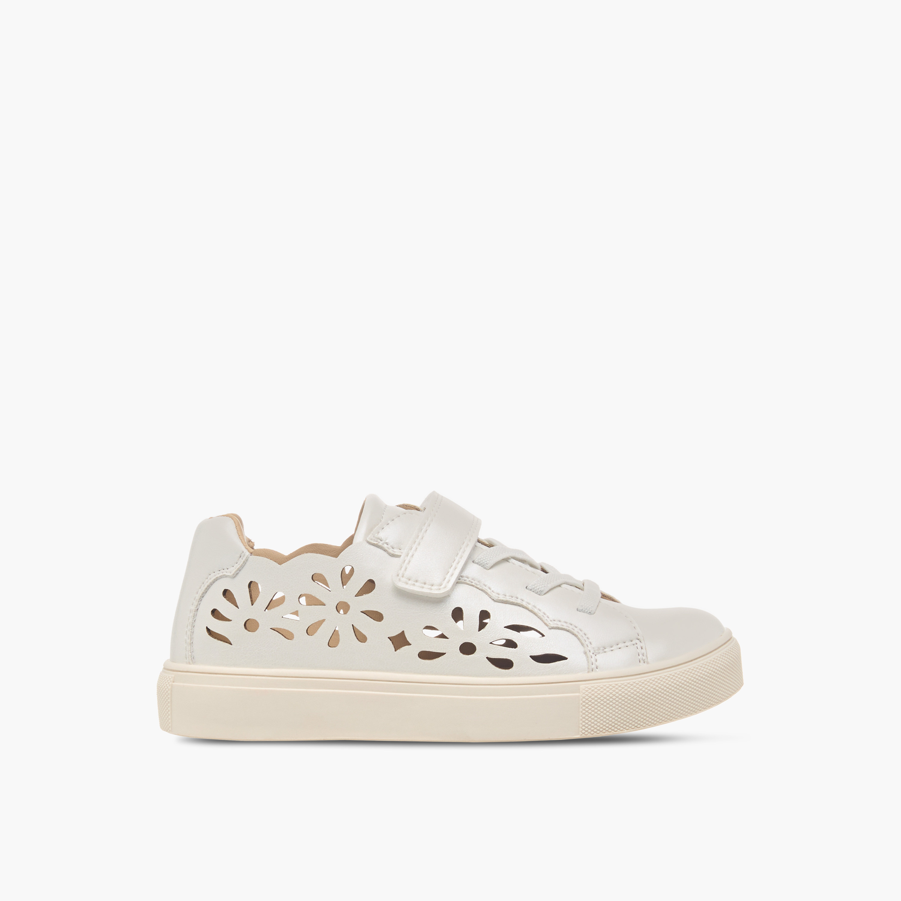 حذاء سنيكرز بطول الكاحل وشريط لاصق وتفاصيل مفرّغة من ليتل ميسي-girls-shoes-sneakers-image-3