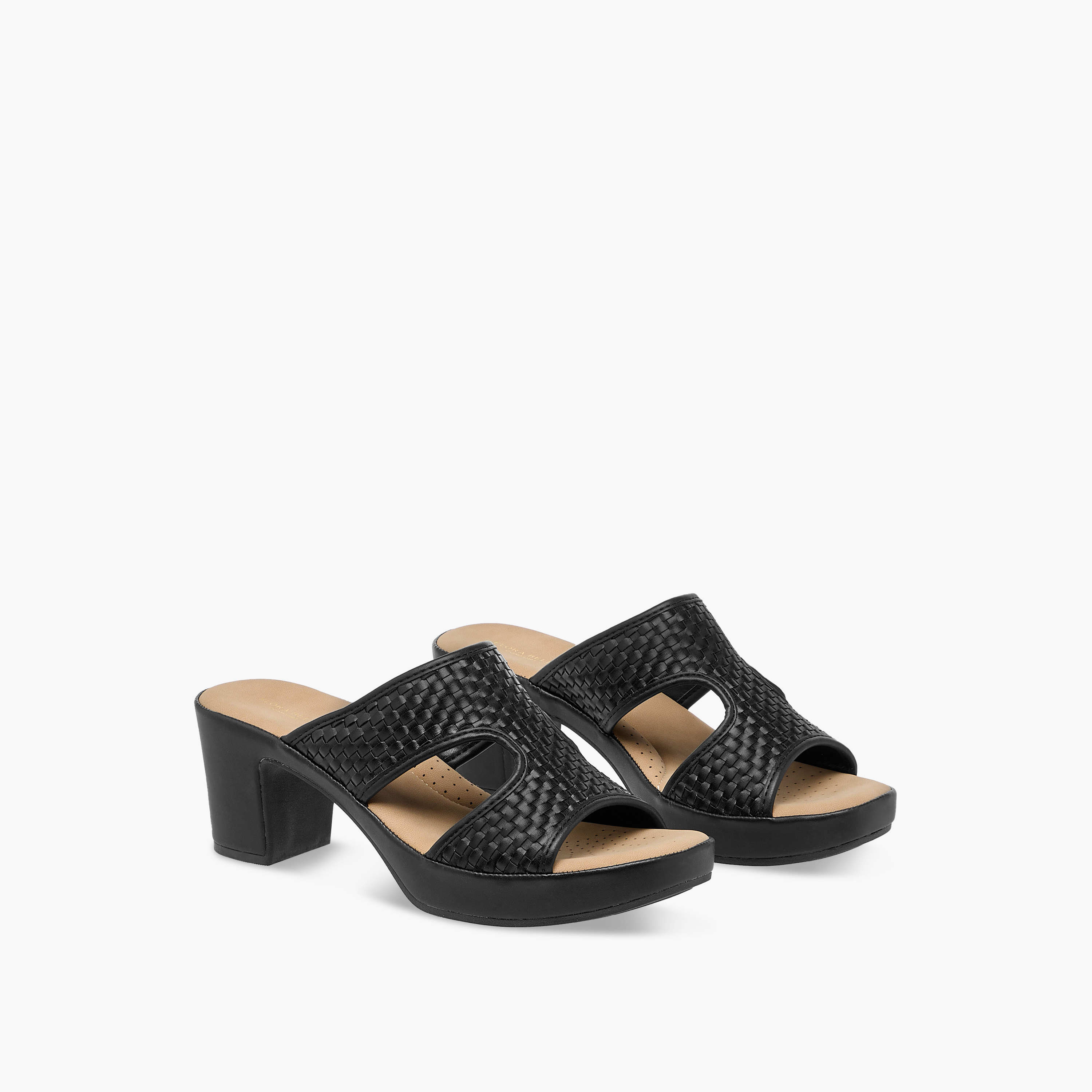 Flora Bella Textured Slip-On Sandals with Block Heels-women-shoes-sandals-heeled-image-1