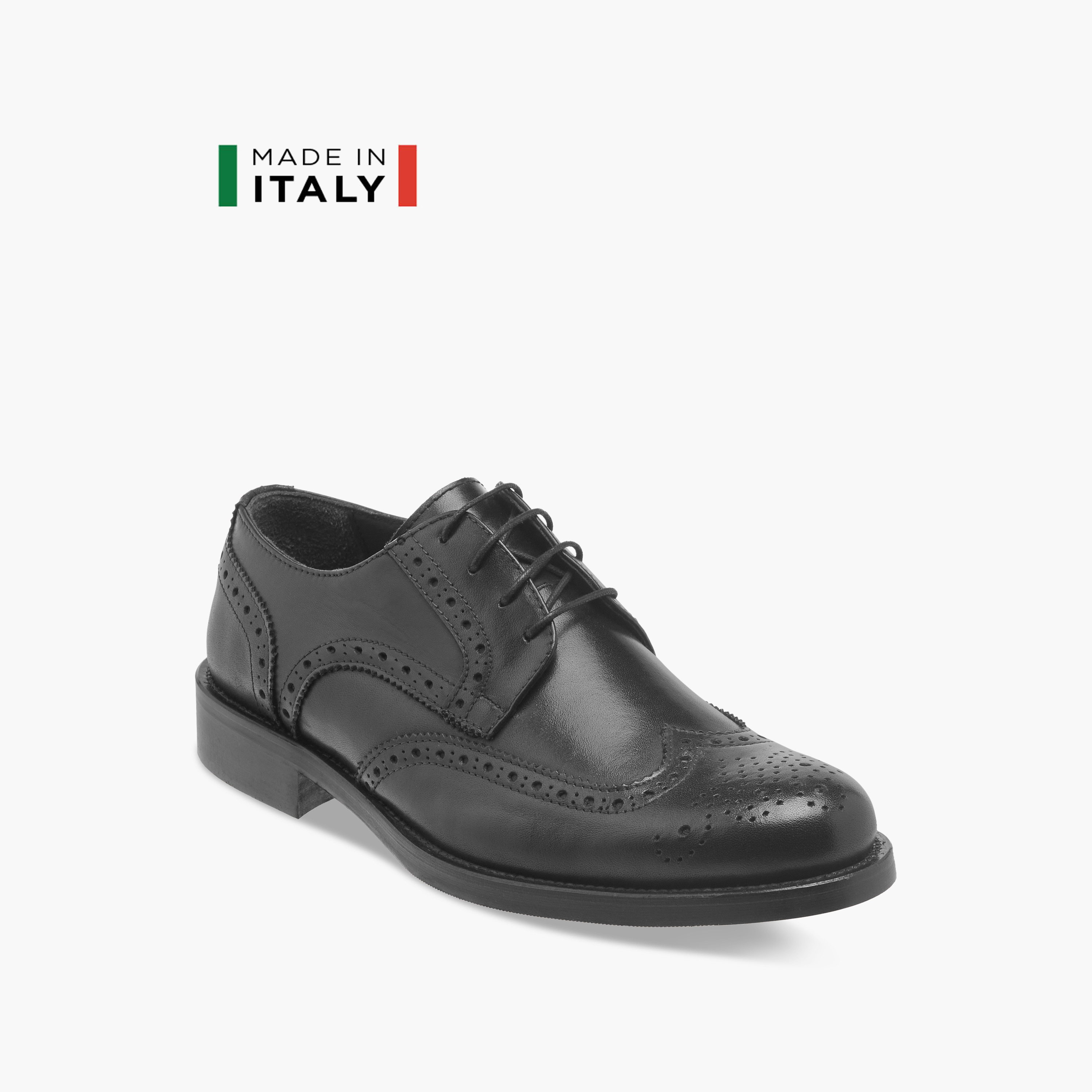 Duchini Men's Perforated Detail Lace-Up Derby Shoes-men-shoes-formalshoes-image-2