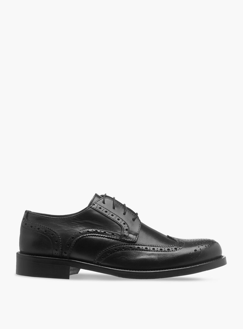 Duchini Men's Perforated Detail Lace-Up Derby Shoes-men-shoes-formalshoes-image-3