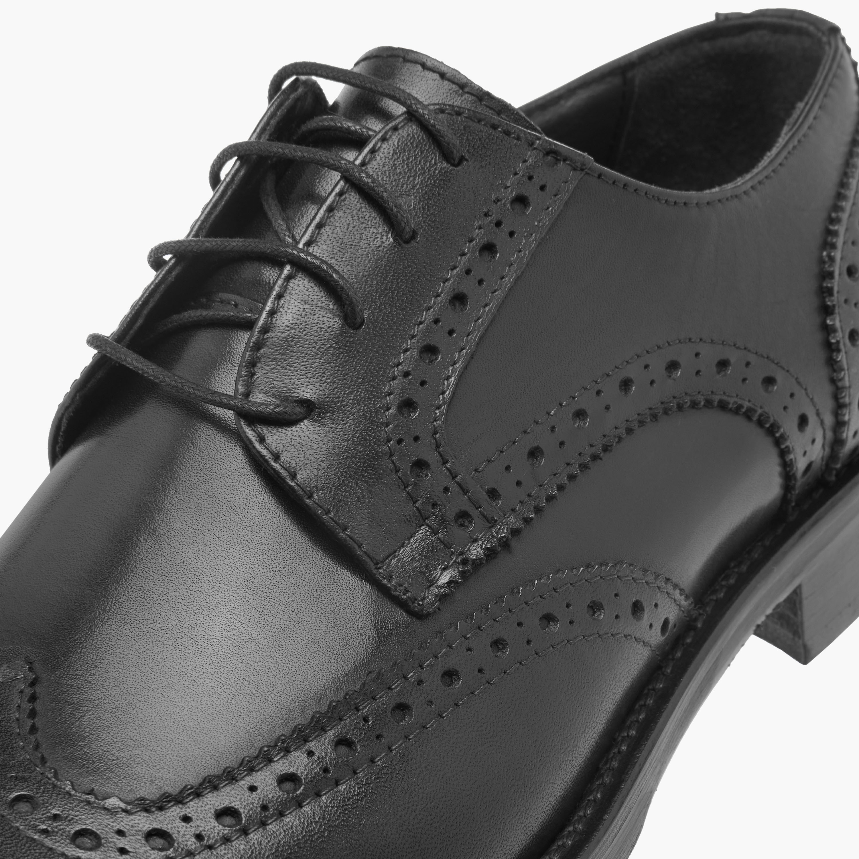 Duchini Men's Perforated Detail Lace-Up Derby Shoes-men-shoes-formalshoes-image-4