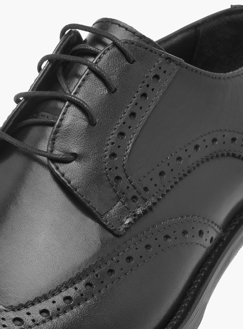 Duchini Men's Perforated Detail Lace-Up Derby Shoes-men-shoes-formalshoes-image-4