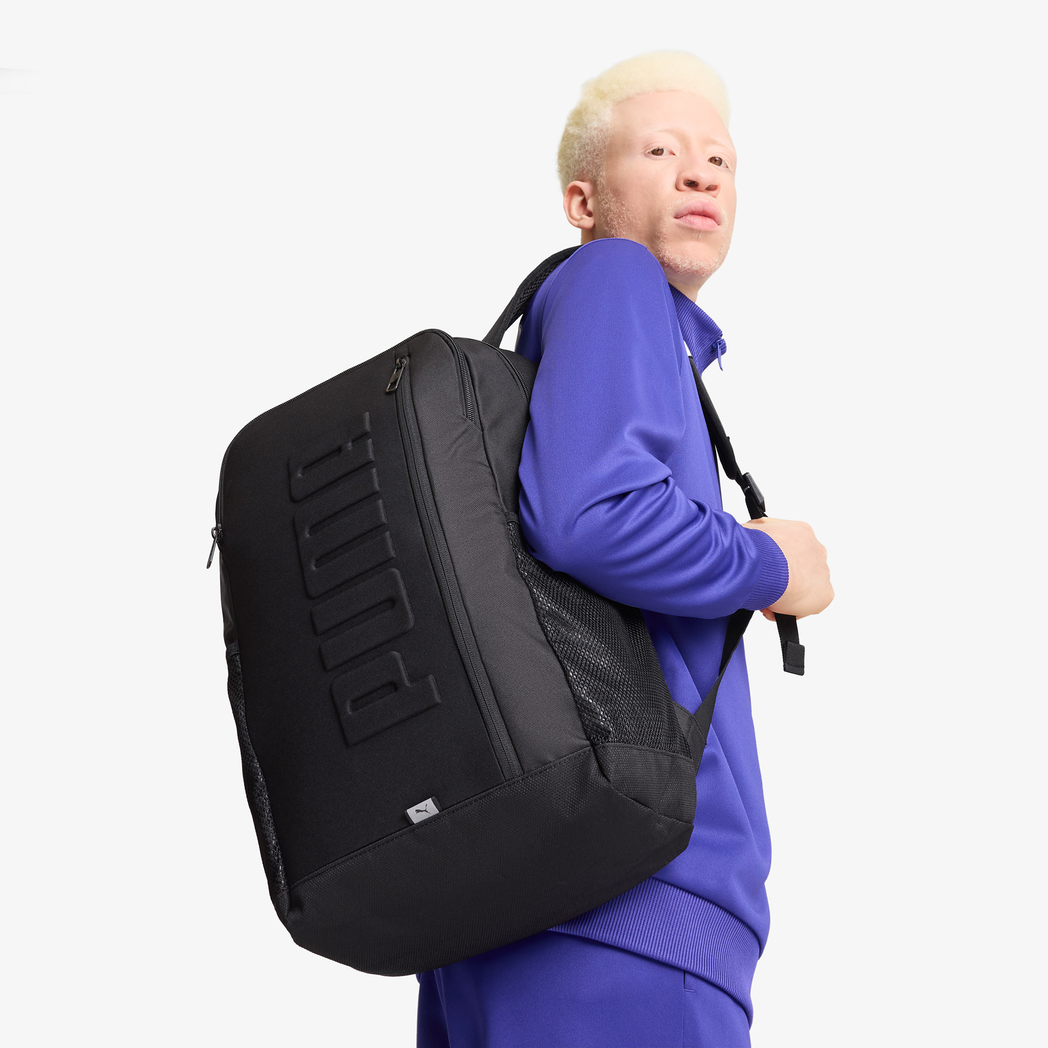 Puma Logo Detail Backpack with Adjustable Shoulder Straps and Zip Closure-school-bagsandbackpacks-backpacks-image-2