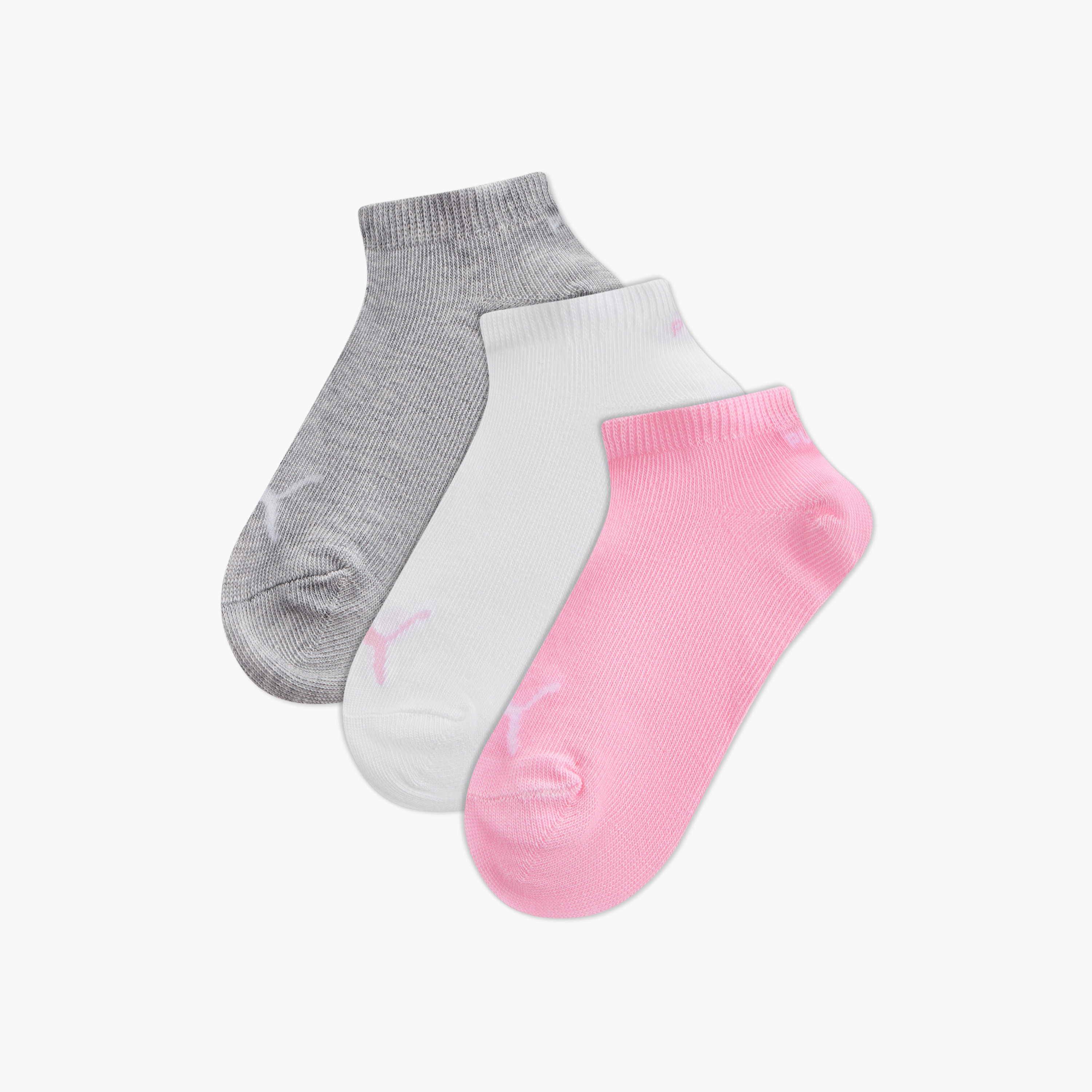 PUMA Logo Print Ankle Length Socks - Set of 3-baby-girls-accessories-socks-image-1