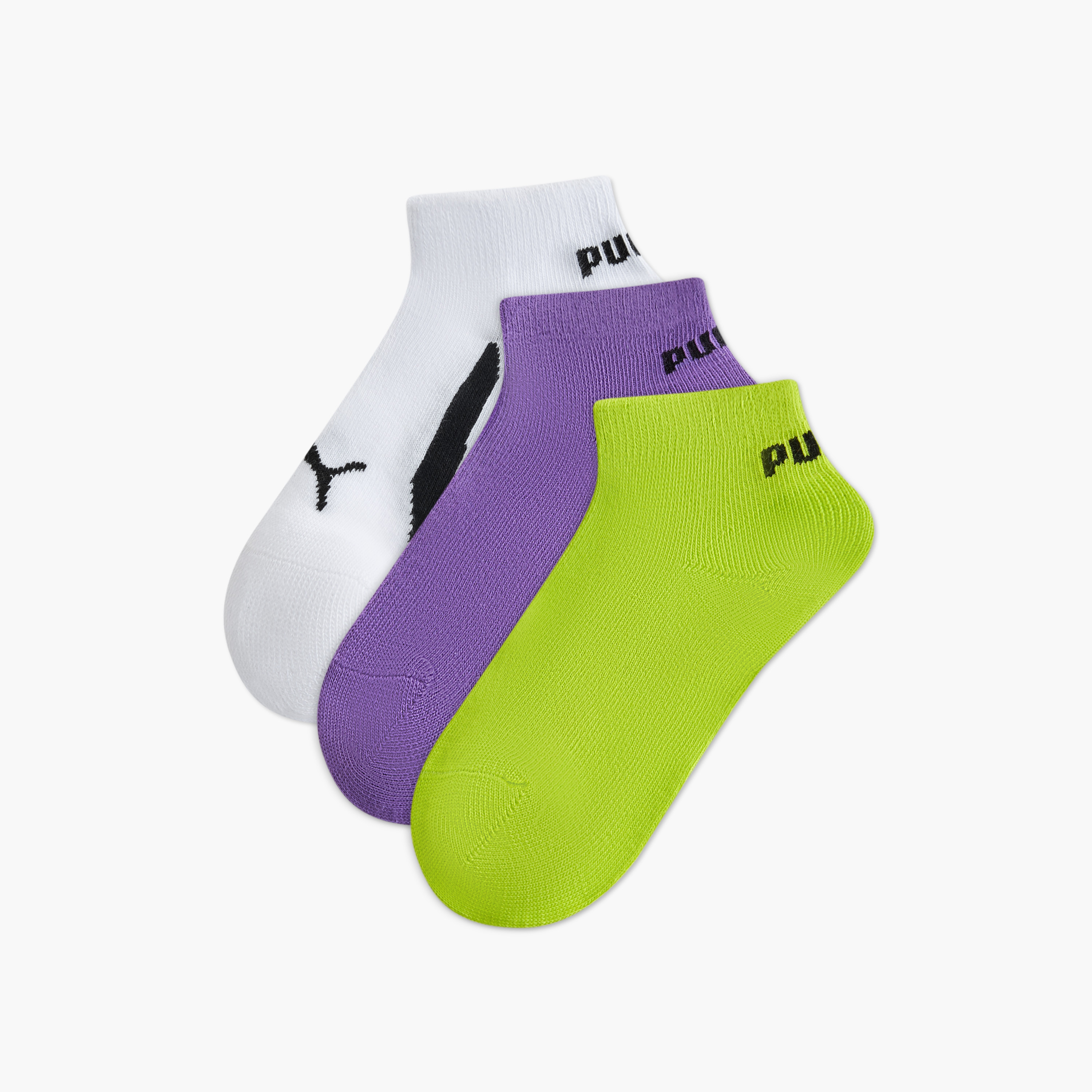 PUMA Logo Detail Ankle Length Socks - Set of 3-girls-accessories-socks-image-1