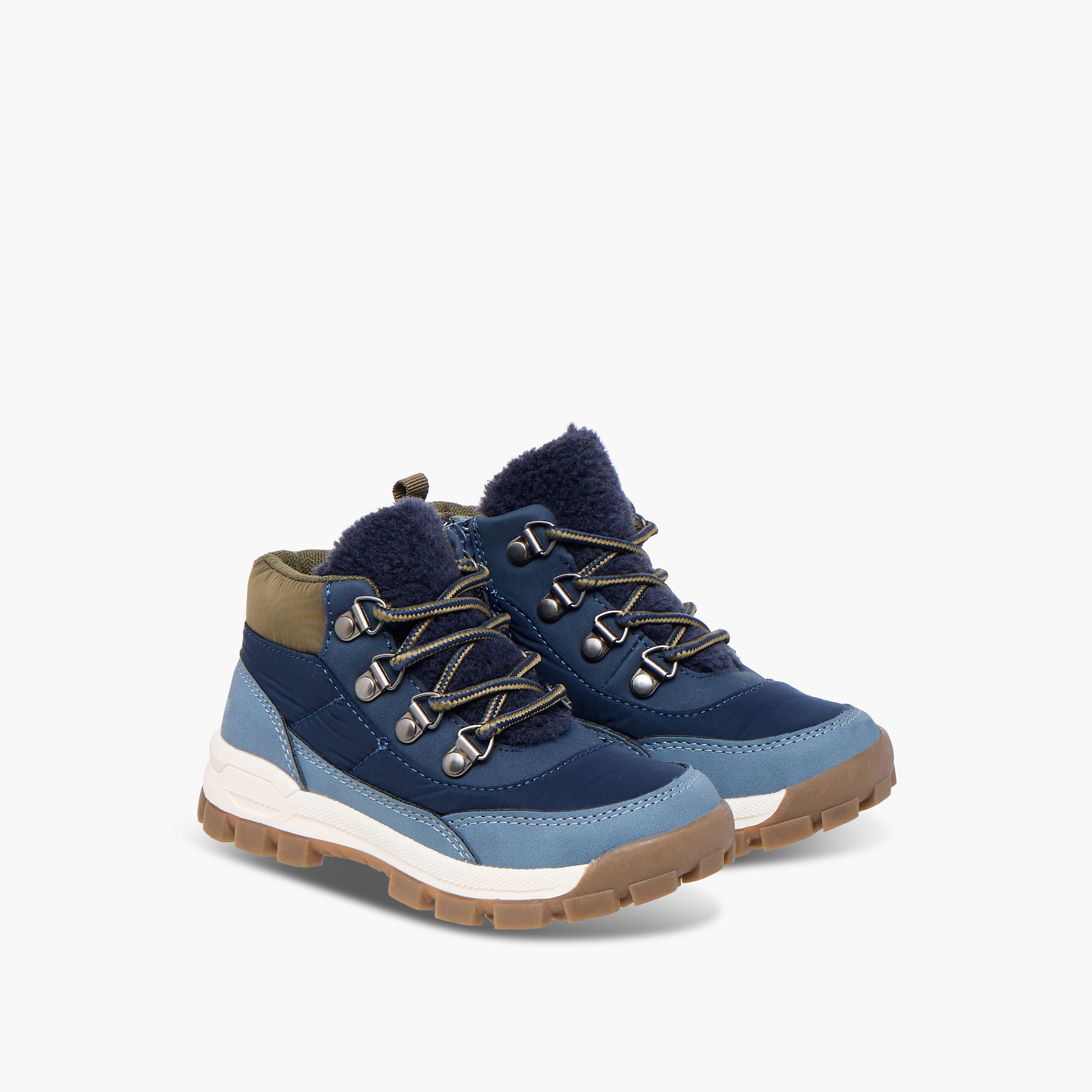 Juniors Textured High Cut Boots with Zip Closure-boys-shoes-boots-image-1