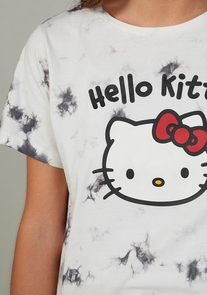 Sustainable Hello Kitty Printed T-shirt with Short Sleeves