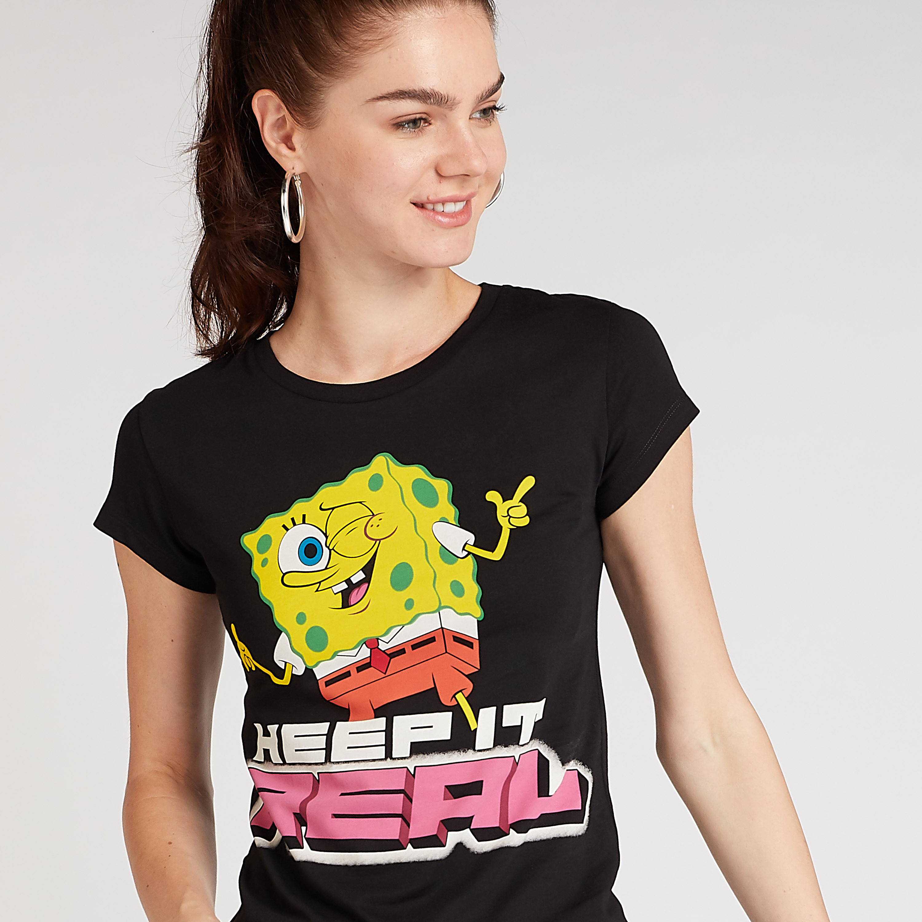 Buy Women s Skinny Fit SpongeBob SquarePants Print T shirt with