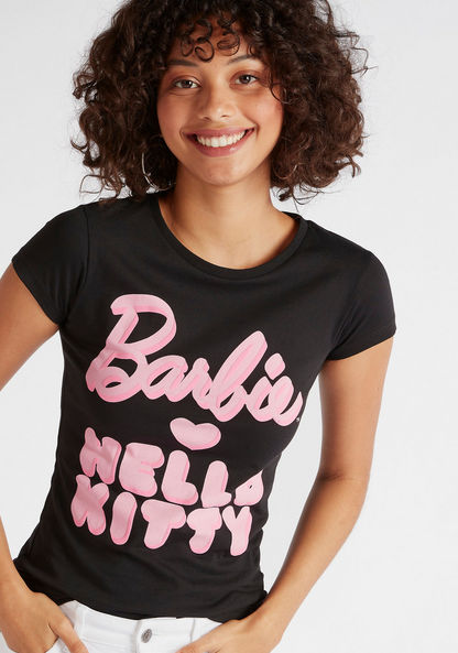 Barbie Hello Kitty Print T-shirt with Cap Sleeves