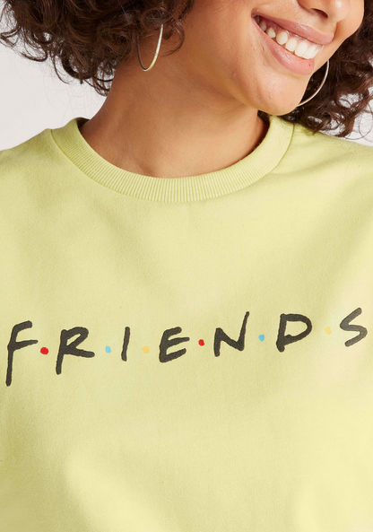 Friends Print Sweatshirt with Long Sleeves and Crew Neck