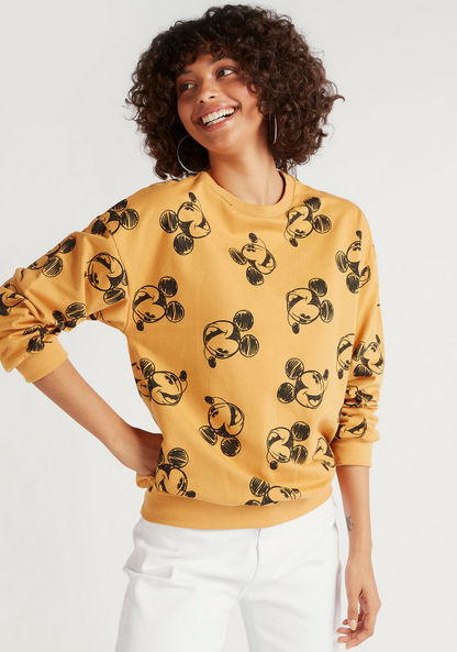 Mickey Mouse Print Sweatshirt with Crew Neck and Long Sleeves-Sweatshirts-image-0