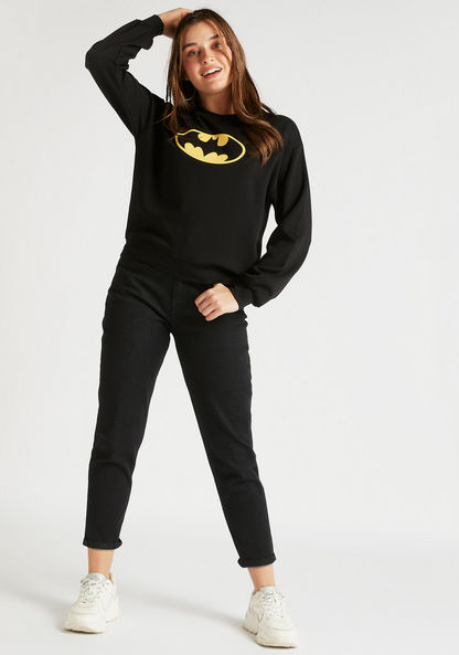 Batman Print Crew Neck Sweatshirt with Long Sleeves-Sweatshirts-image-5