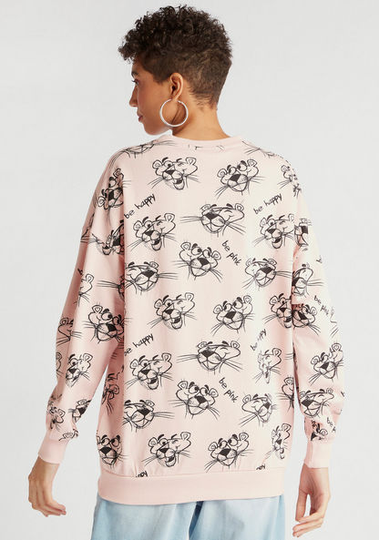 The Pink Panther Sweatshirt with Long Sleeves and Crew Neck