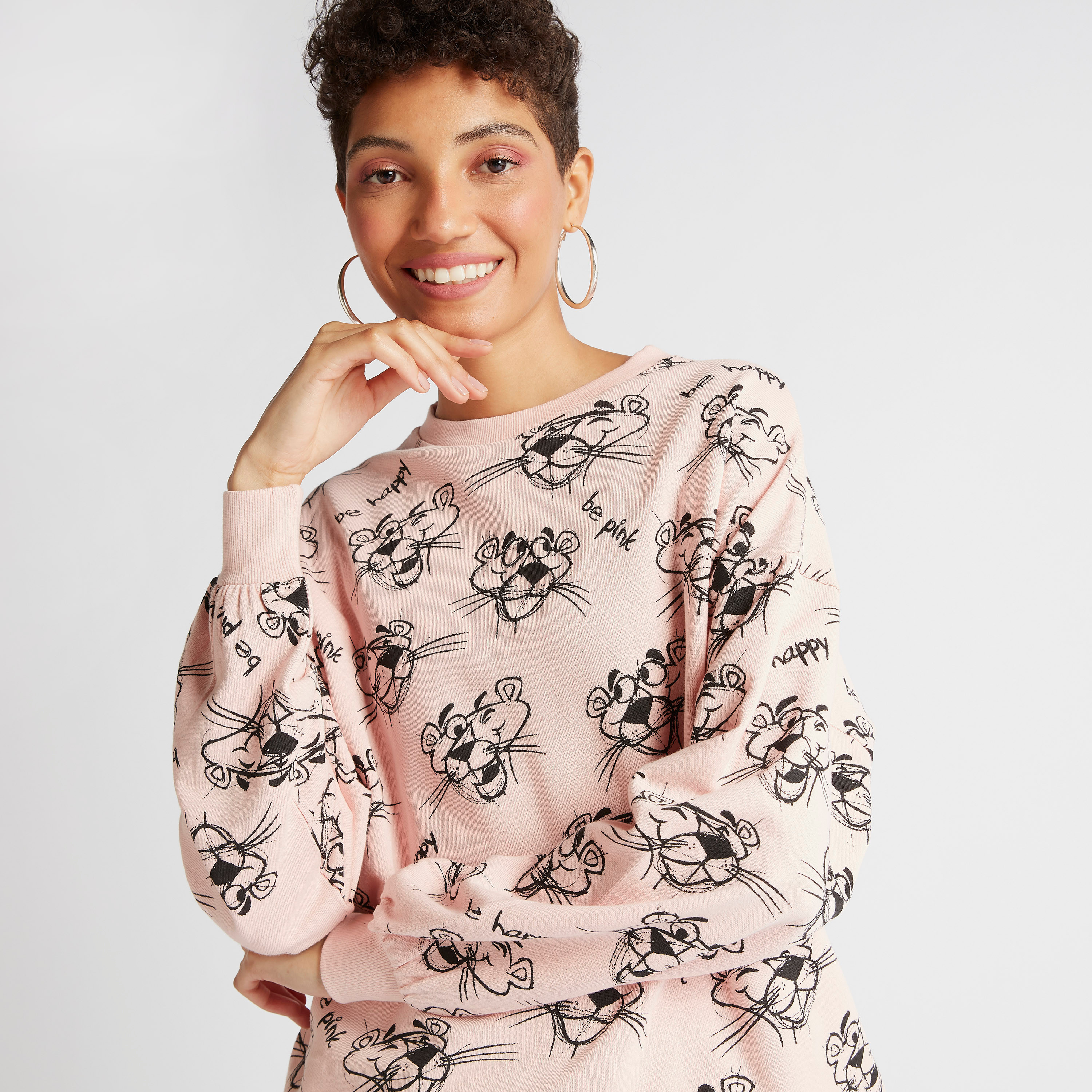 The Pink Panther Sweatshirt with Long Sleeves and Crew Neck-women-clothing-hoodiesandsweatshirts-sweatshirts-image-5