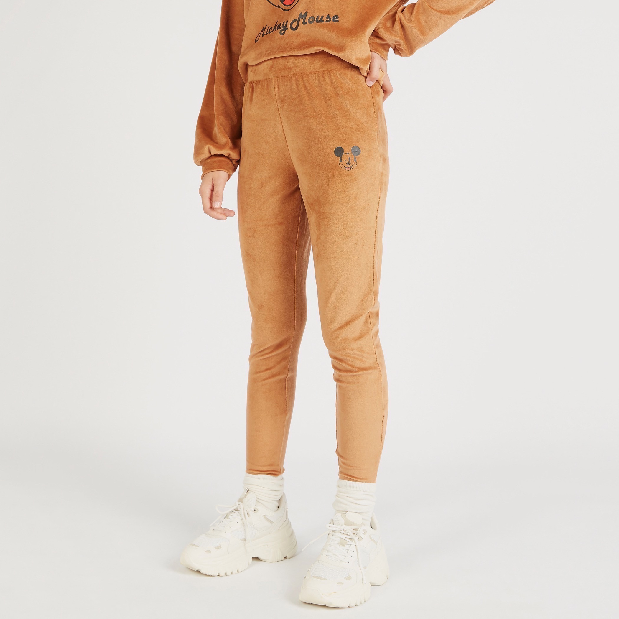 Shop Mickey Mouse Textured Joggers with Elasticated