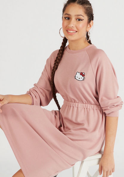 Hello Kitty Midi Shift Dress with Long Sleeves