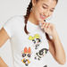 Powerpuff Girls Print Crew Neck T-shirt with Cap Sleeves-T Shirts-thumbnail-2