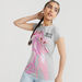 Pink Panther Print Crew Neck T-shirt with Short Sleeves-T Shirts-thumbnail-0