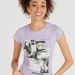 Barbie Print Crew Neck T-shirt with Cap Sleeves-T Shirts-thumbnail-2