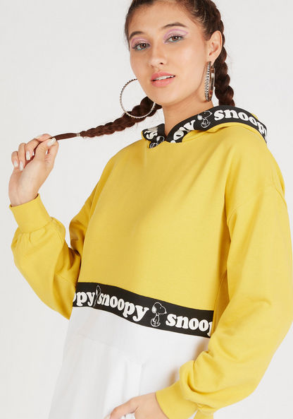 Snoopy Dog Print Mini Jumper Dress with Hood and Pockets-Dresses-image-4