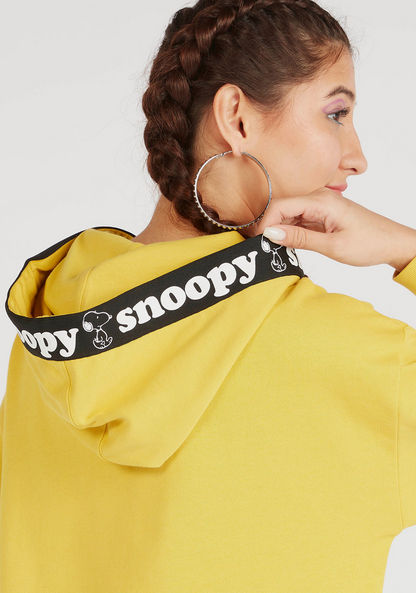 Snoopy Dog Print Mini Jumper Dress with Hood and Pockets-Dresses-image-5
