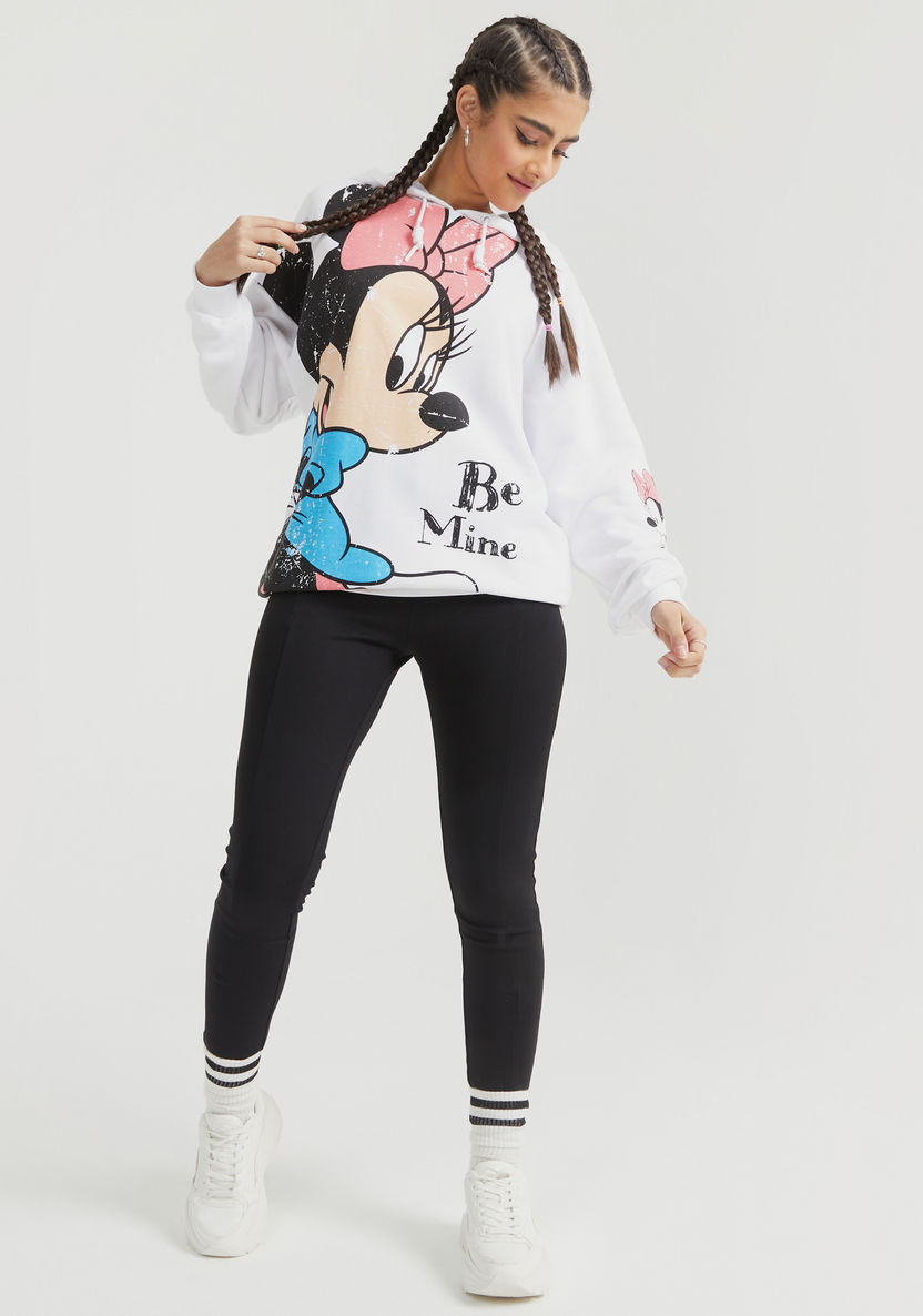 Minnie Mouse Print Hooded Sweatshirt with Long Sleeves-Hoodies-image-1
