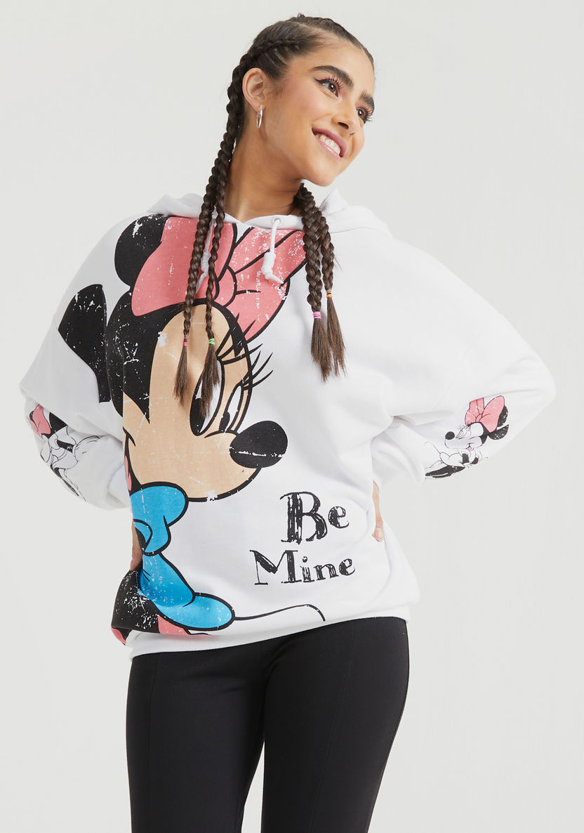 Minnie Mouse Print Hooded Sweatshirt with Long Sleeves-Hoodies-image-2