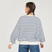 Powerpuff Girls Print Striped Sweatshirt with Round Neck and Long Sleeves-Sweatshirts-thumbnail-3
