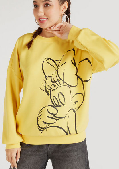 Minnie Mouse Print Crew Neck Sweatshirt with Long Sleeves-Sweatshirts-image-2