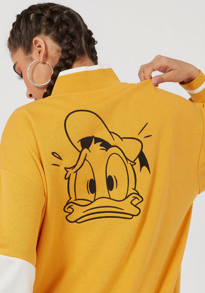 Donald Duck Print High Neck Sweatshirt with Zip Closure-Sweatshirts-image-4