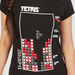 Tetris Print Crew Neck T-shirt with Cap Sleeves-T Shirts-thumbnailMobile-4